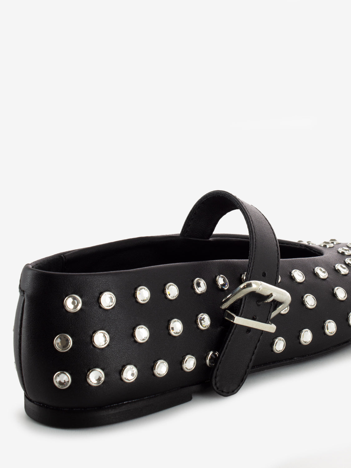 Black rhinestone ballerinas
