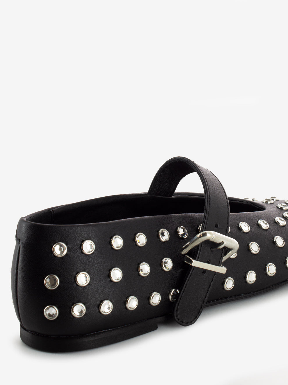 Black rhinestone ballerinas