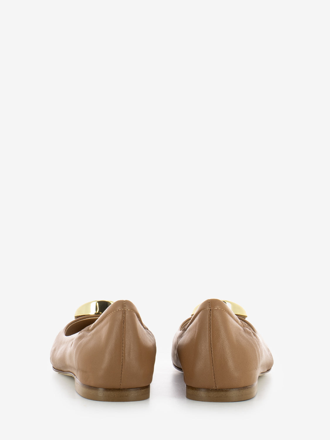 Ballerine in pelle con dettaglio cuoio