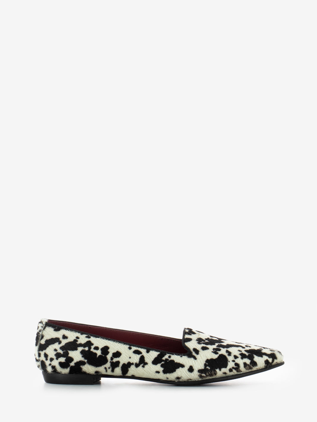 Ballerine in pelle muccata bianco / nero