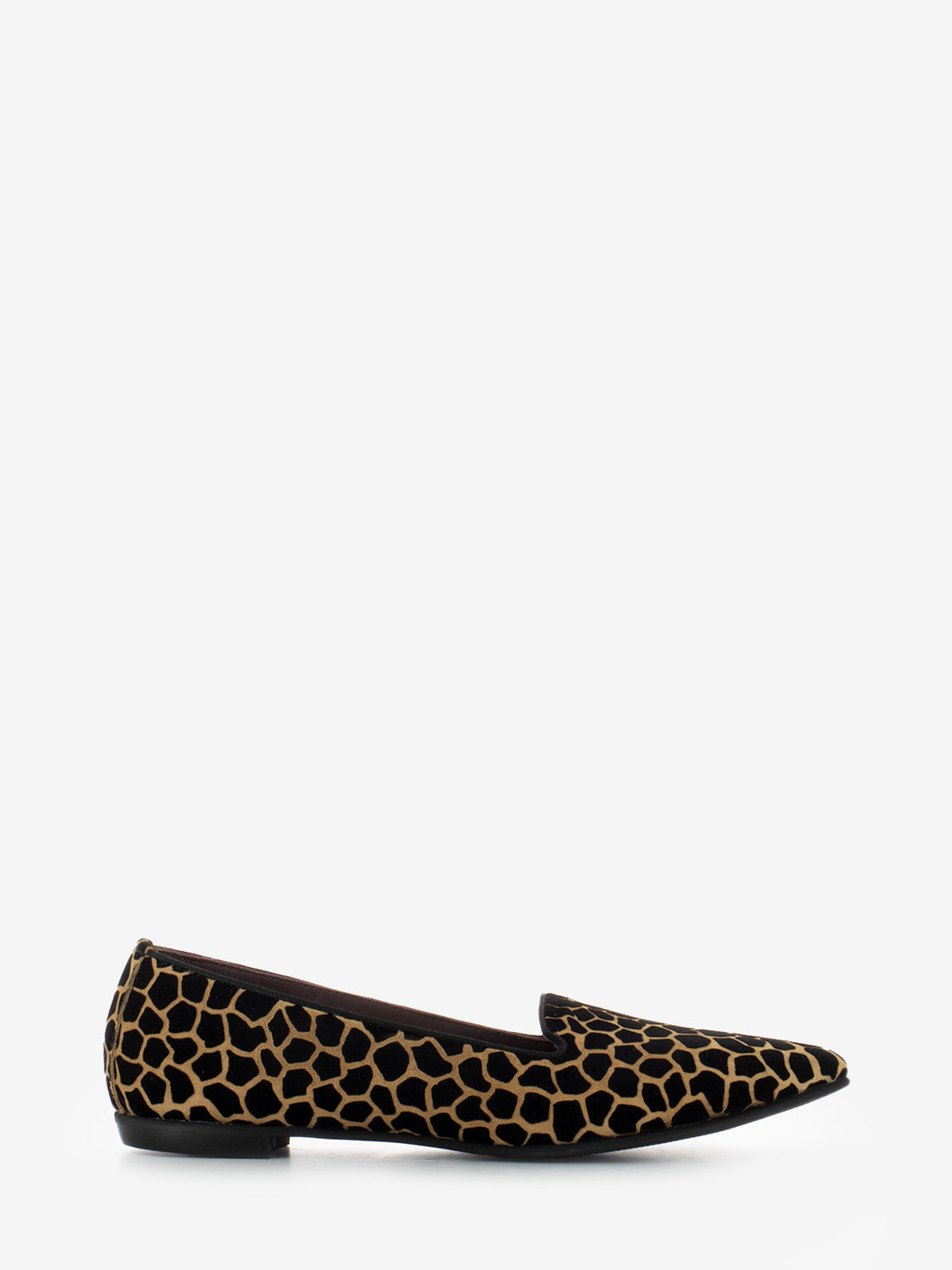 Ballerine in velluto con stampa animalier nero / marrone