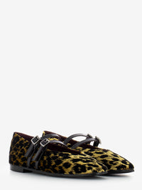 Ballerine in velluto curry / black