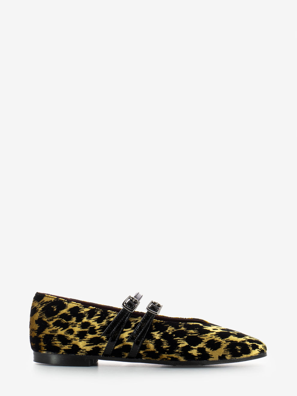 Ballerine in velluto curry / black