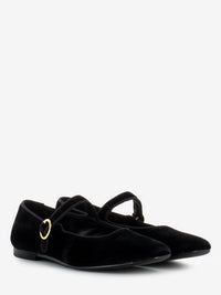 Black velvet ballerinas