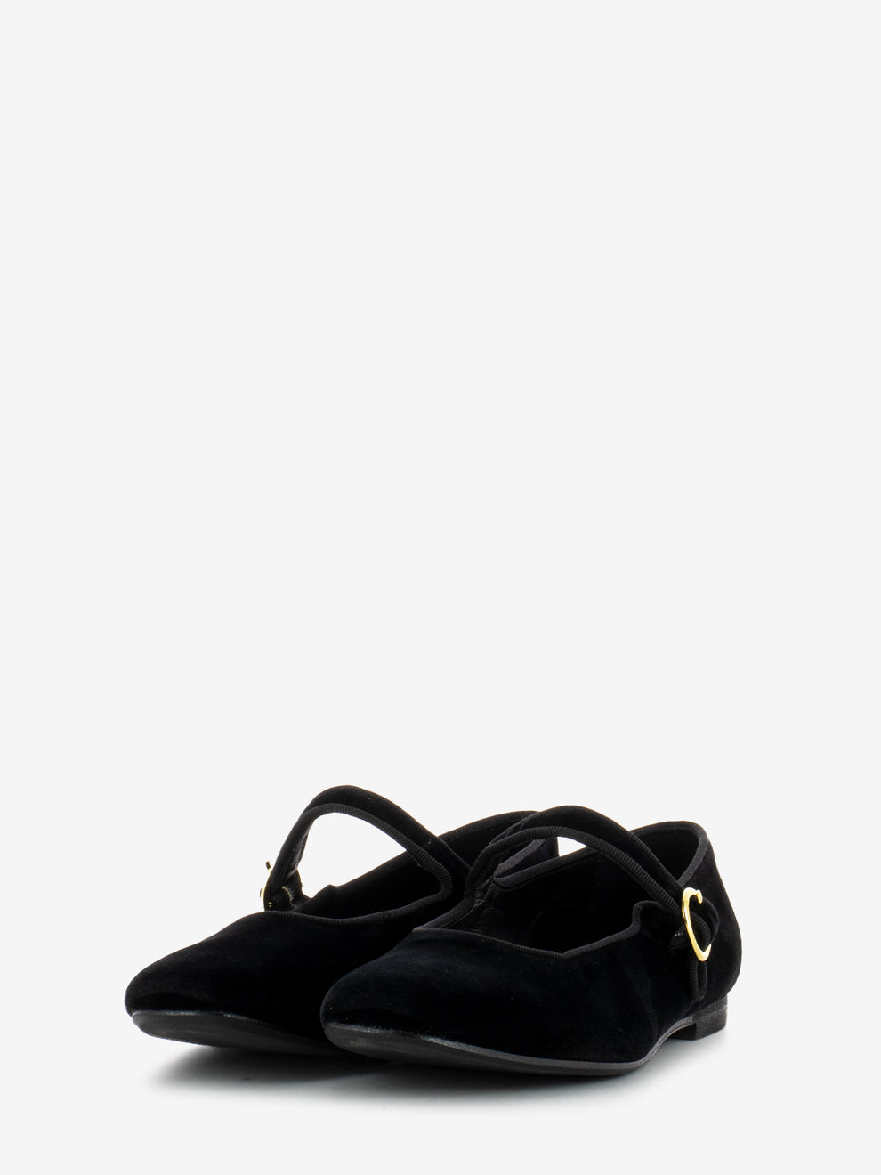 Black velvet ballerinas