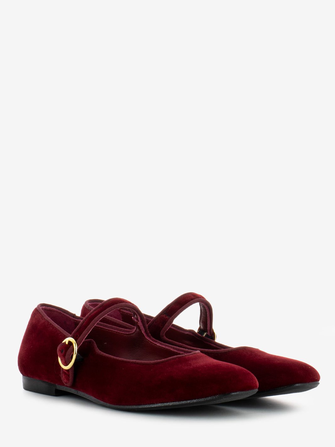 Ruby Velvet Ballerinas