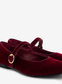 Ruby Velvet Ballerinas