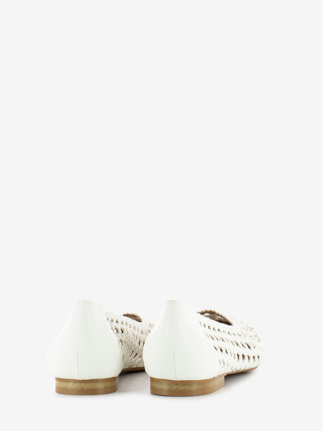 White/beige braided ballerinas