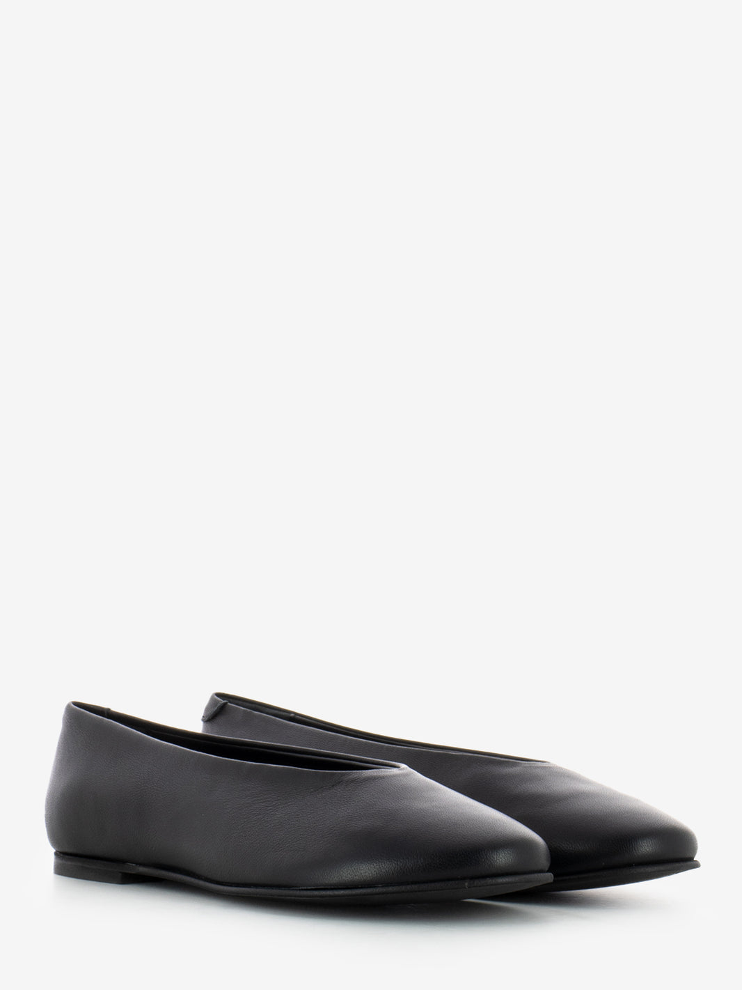 Ballerine punta tonda nappa nero