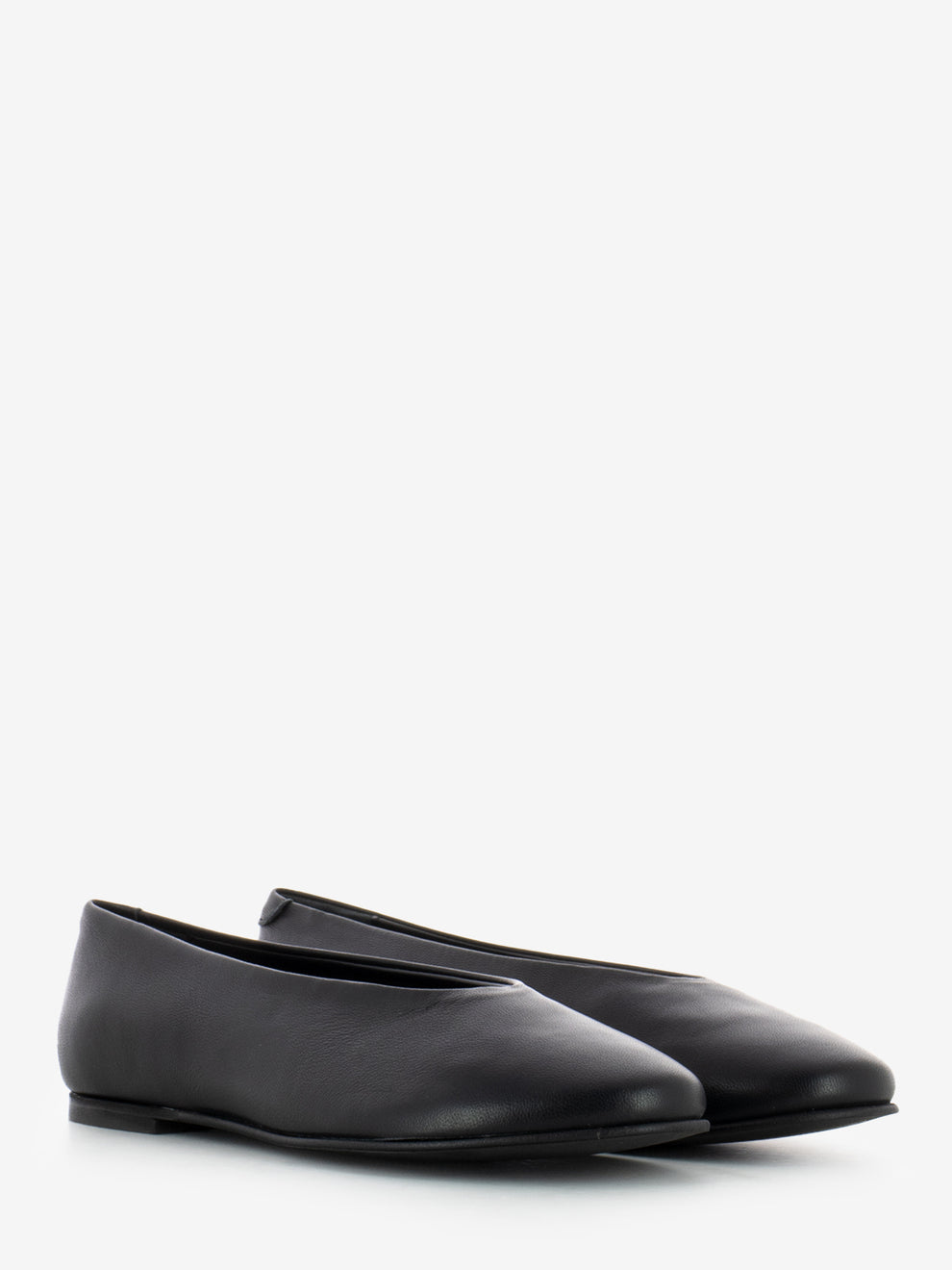 Ballerine punta tonda nappa nero