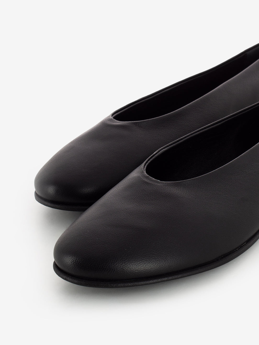 Ballerine punta tonda nappa nero