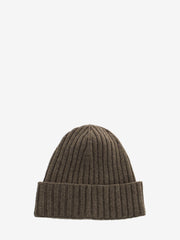 STIMM - Beanie a coste in cashmere corteccia