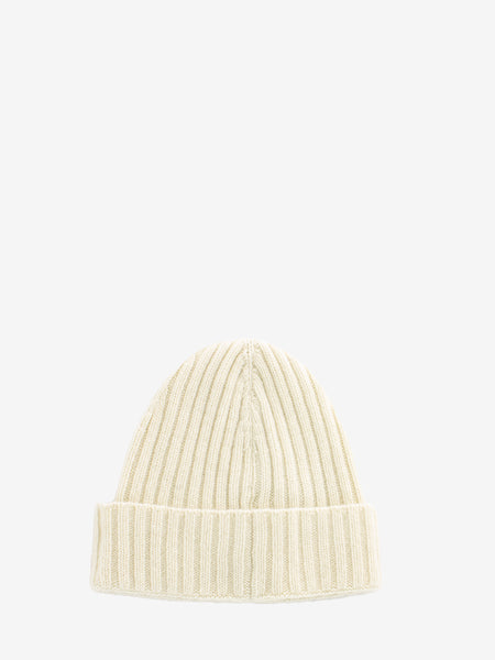 Beanie a coste in cashmere nuvola