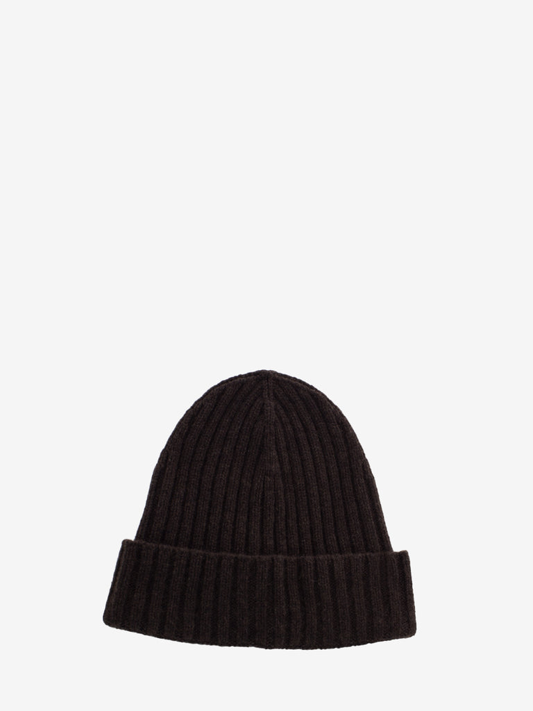 STIMM - Beanie a coste in cashmere testa di moro