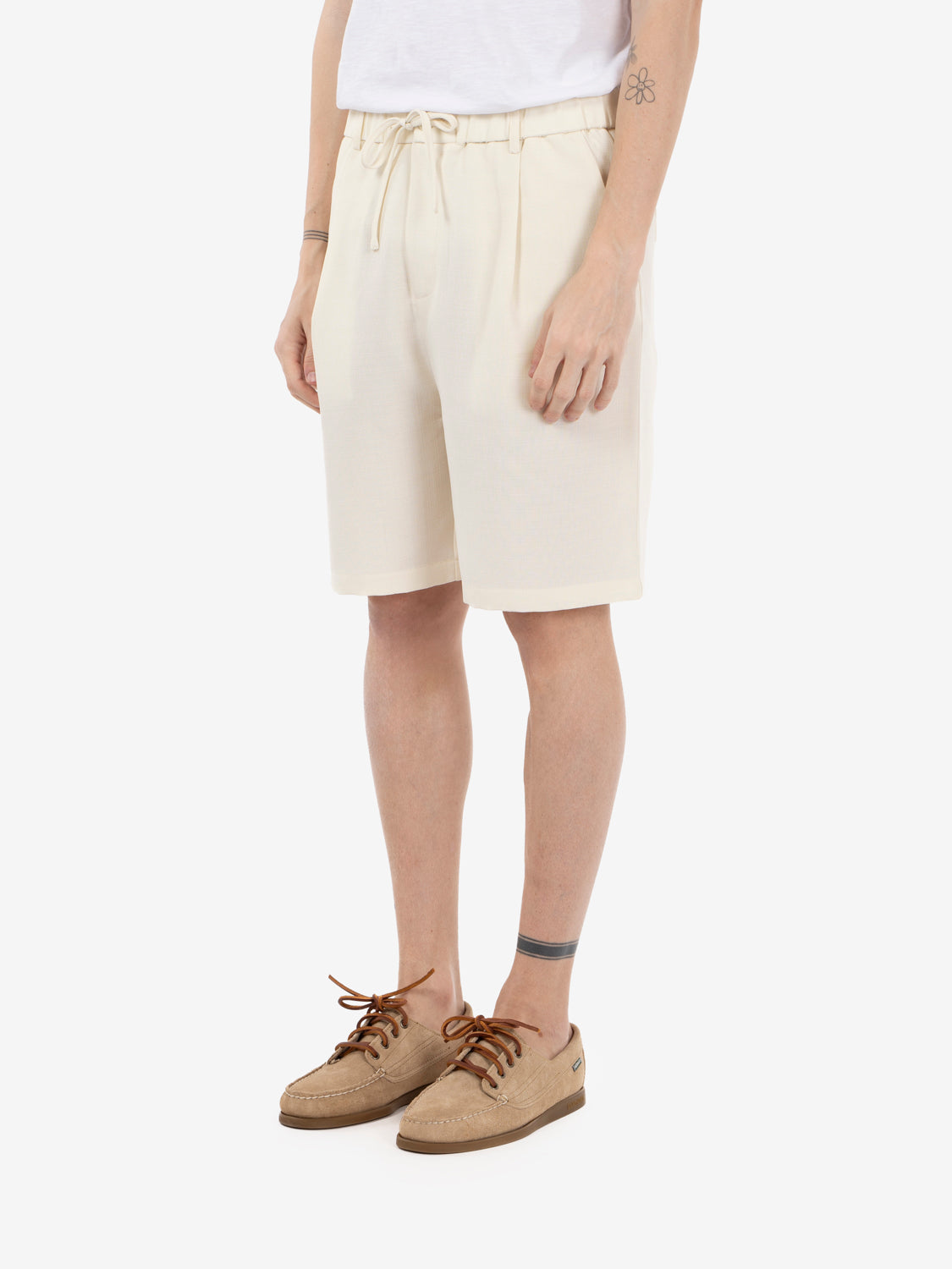 Bermuda con coulisse panna