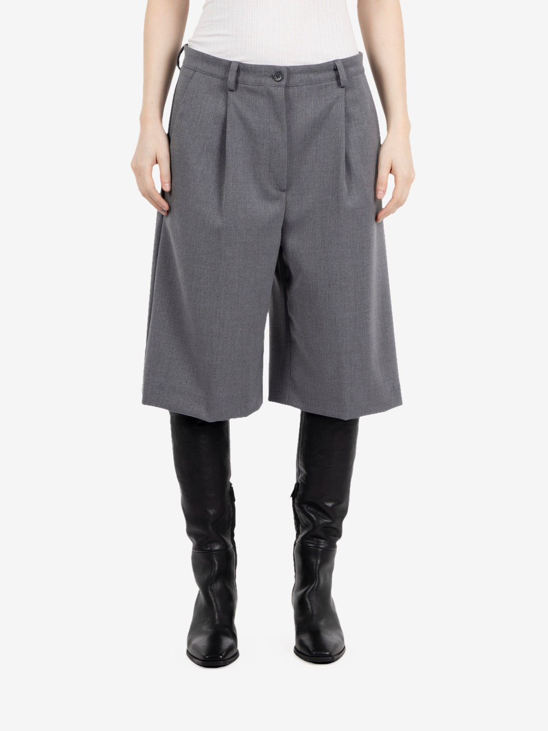 Bermuda con pinces light grey