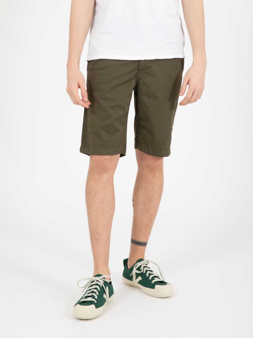 MTR army green cotton bermuda shorts