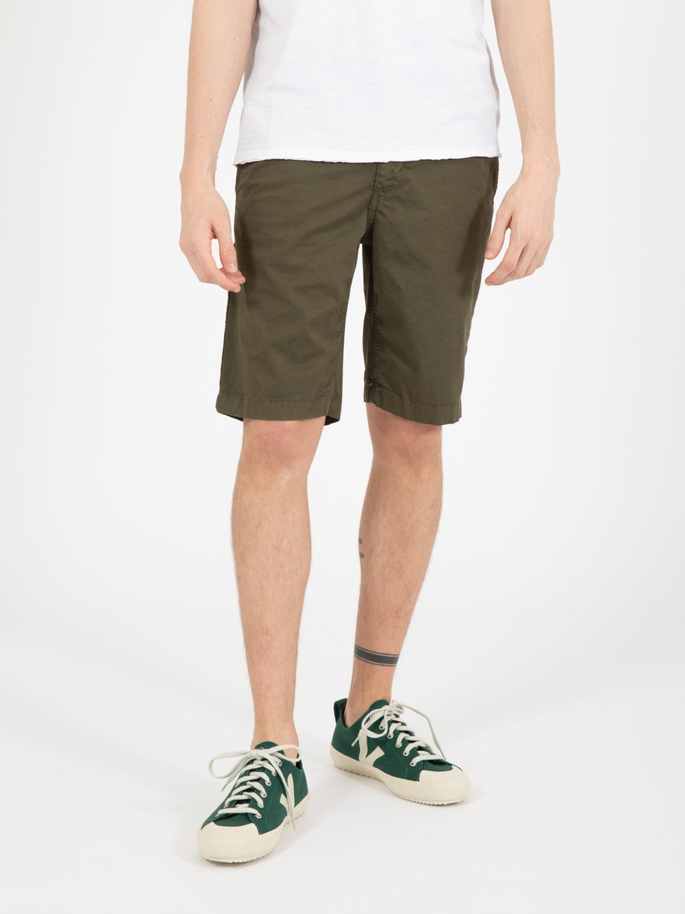 MTR army green cotton bermuda shorts