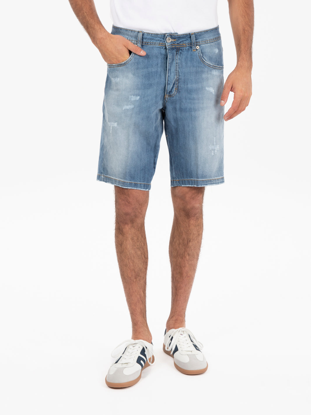 Light denim Bermuda shorts