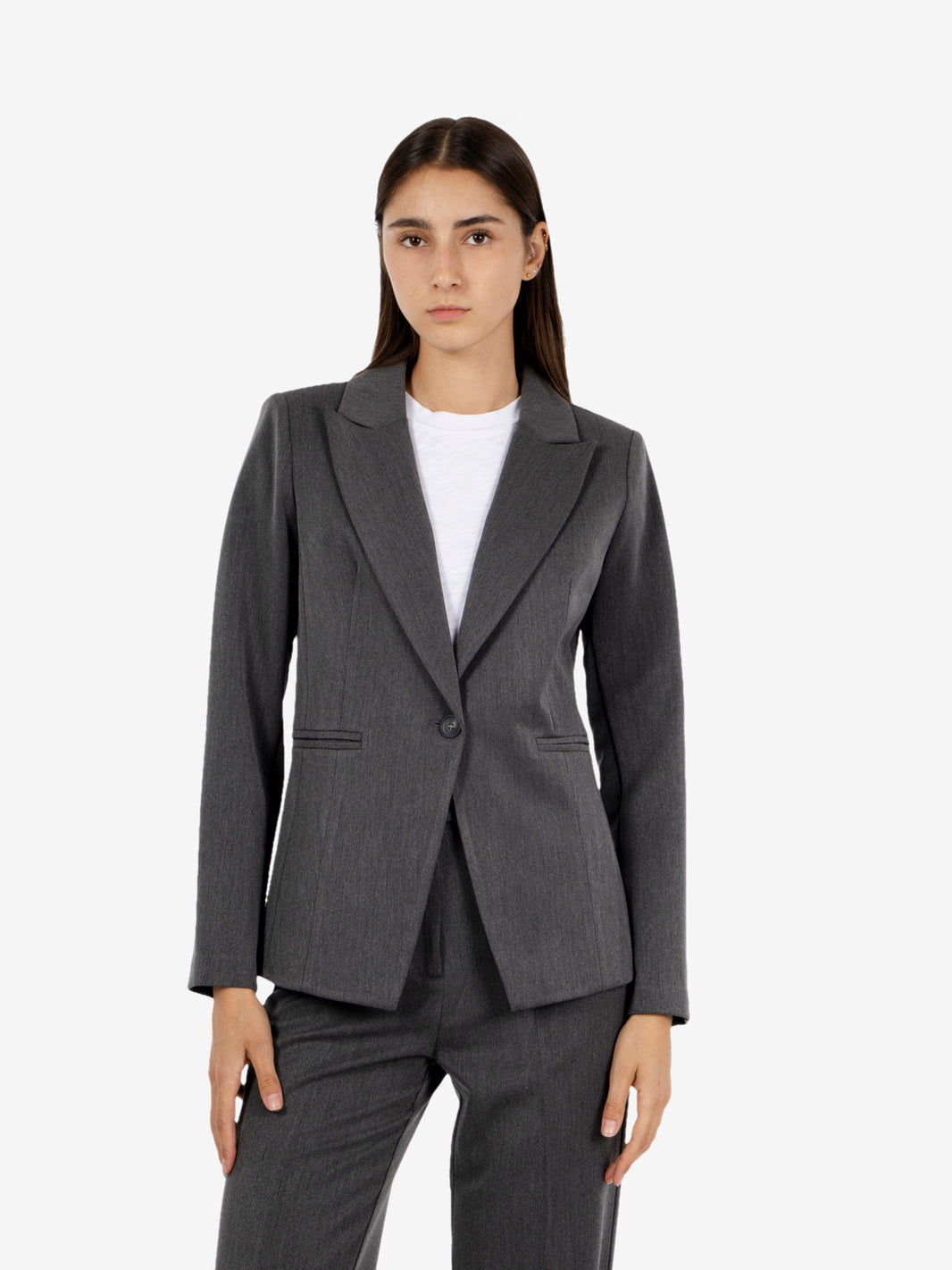 Dark grey fitted blazer