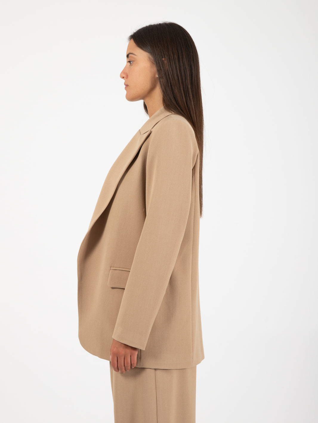 Blazer collo rever cammello