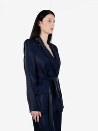Blazer con fusciacca cangiante blu