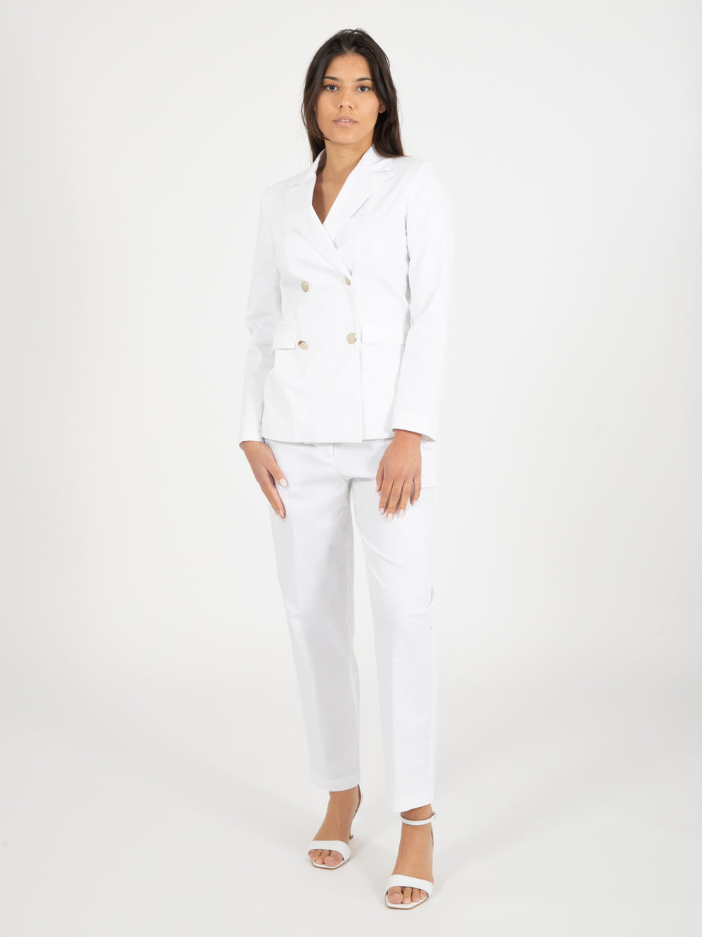Blazer cotone doppiopetto bianco