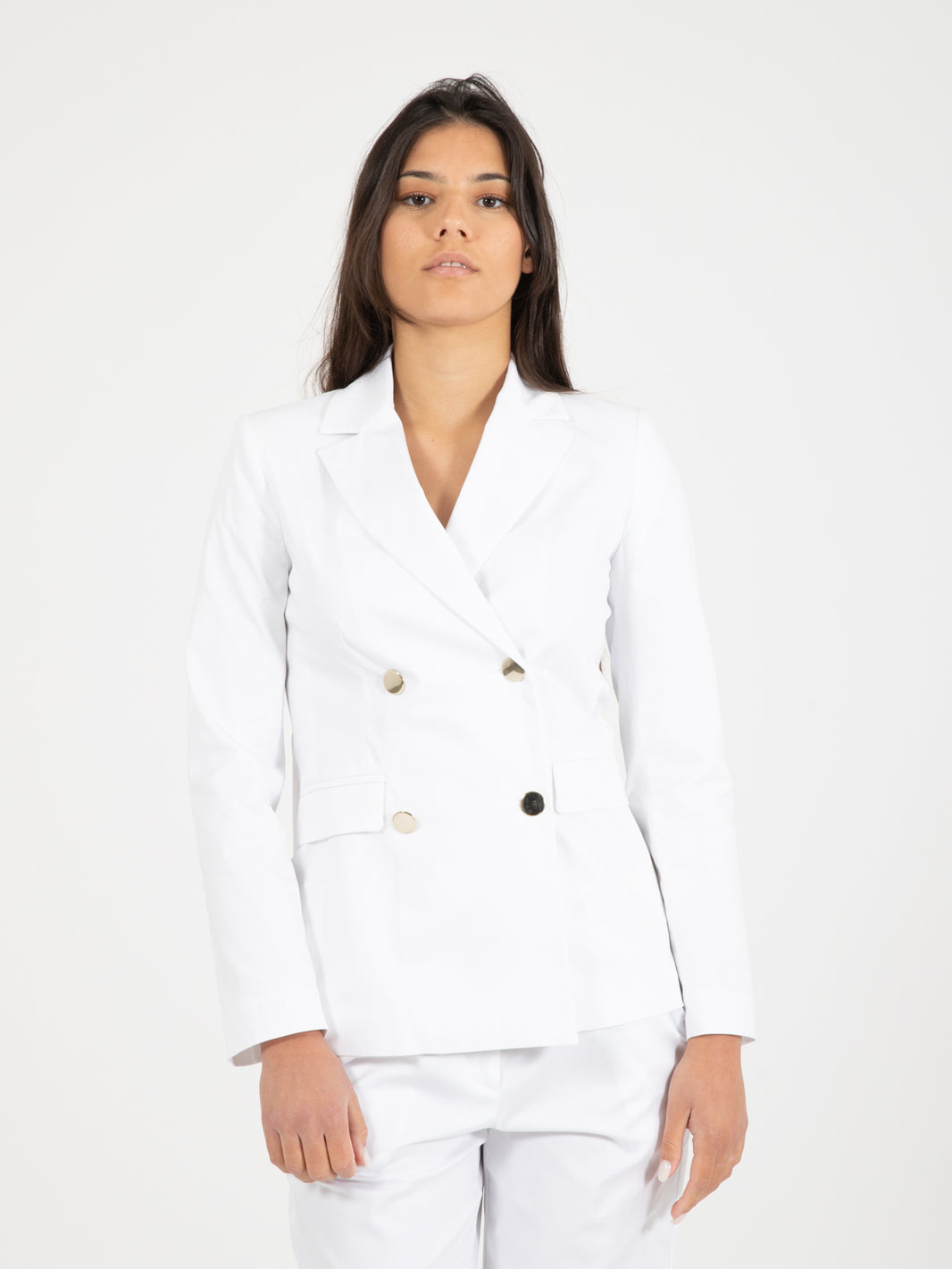Blazer cotone doppiopetto bianco