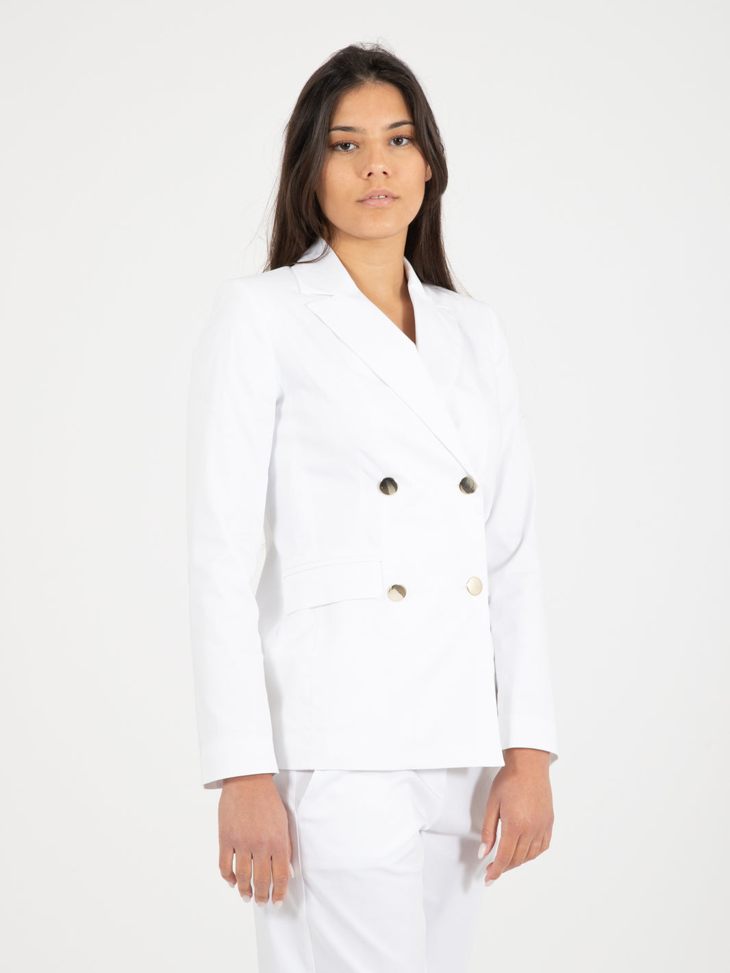 Blazer cotone doppiopetto bianco