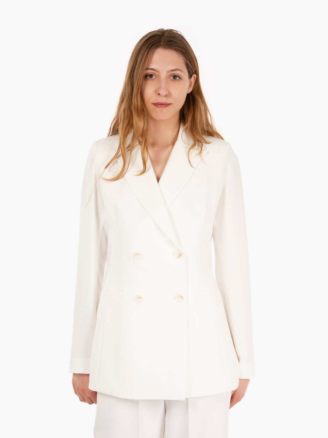 Blazer doppiopetto avvitato bianco