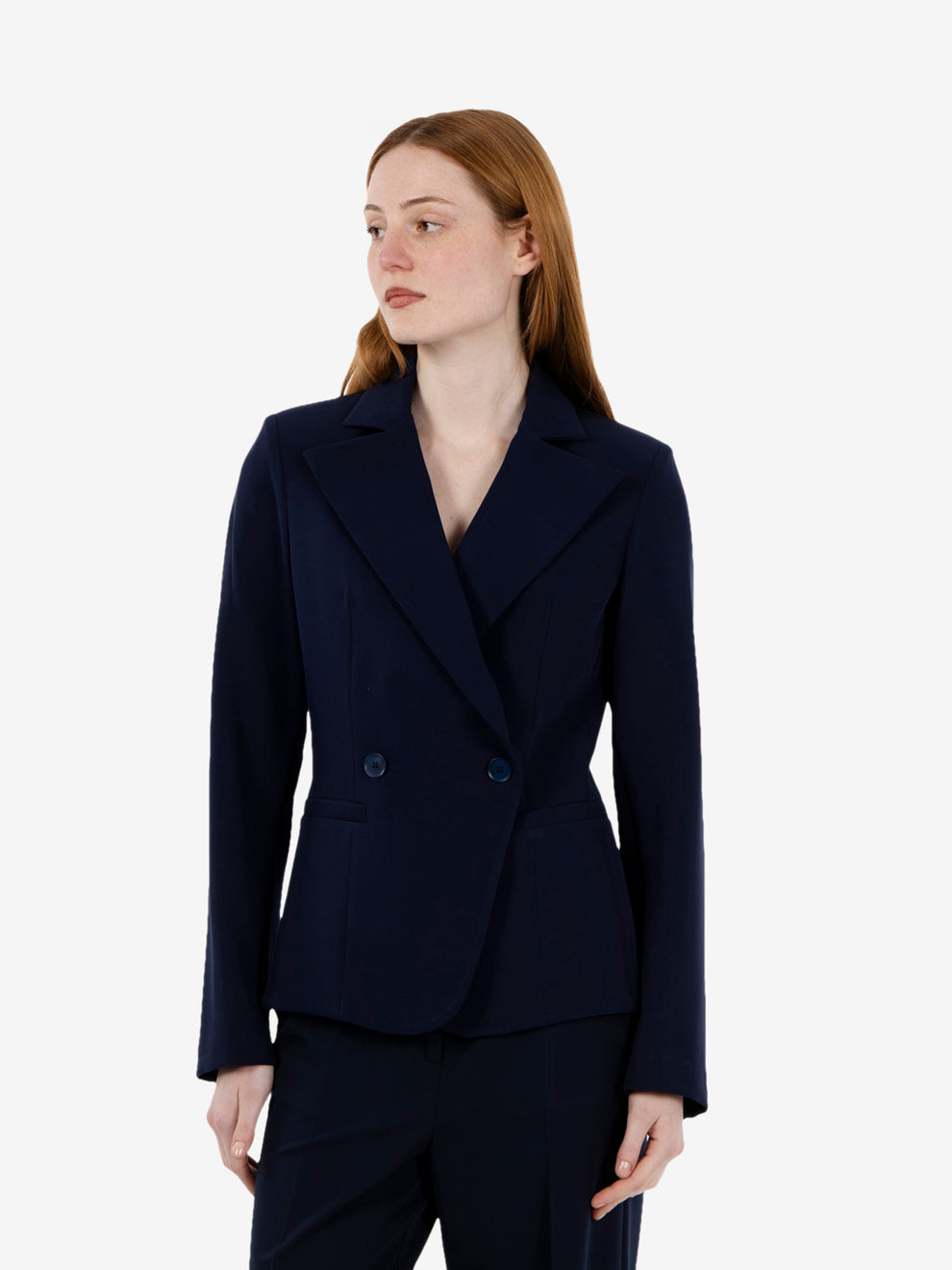 Blazer doppiopetto corta blu