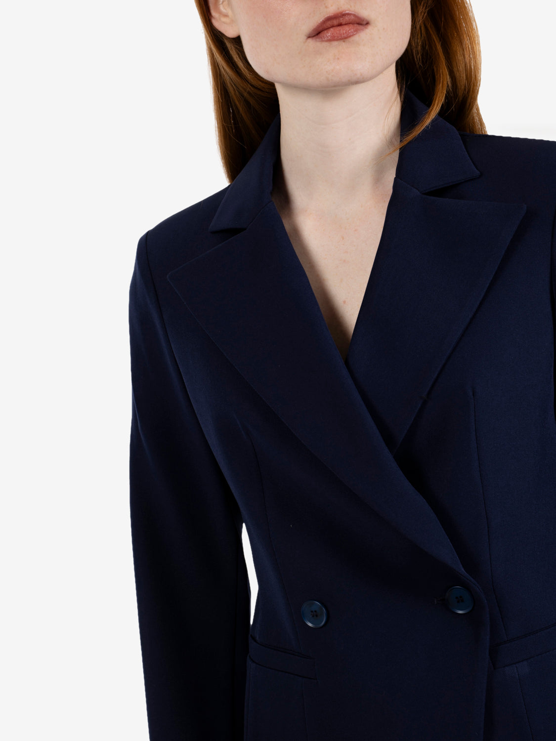 Blazer doppiopetto corta blu