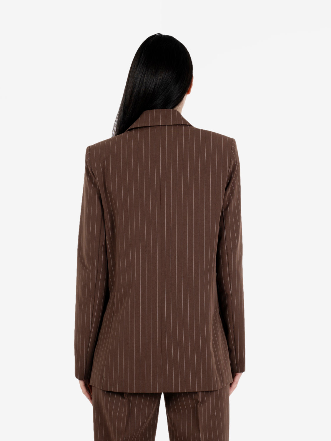 Blazer doppiopetto gessato cioccolato