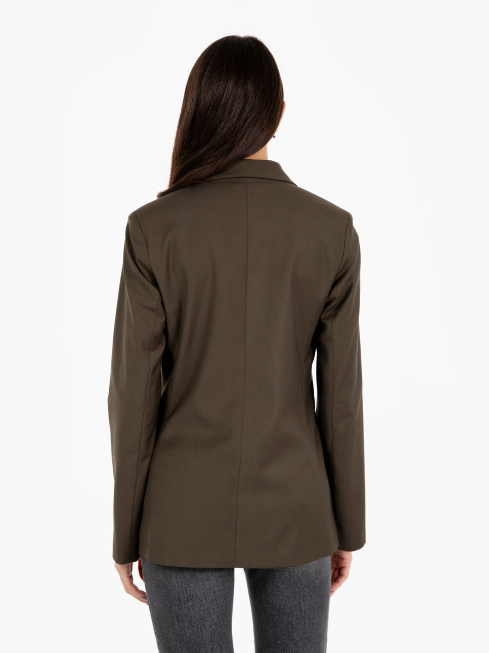 Blazer doppiopetto rever a punta verde militare