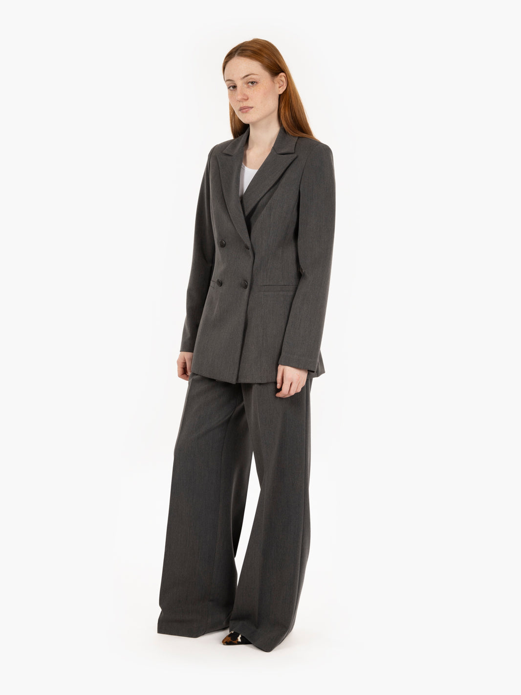 Blazer doppiopetto sfoderato antracite