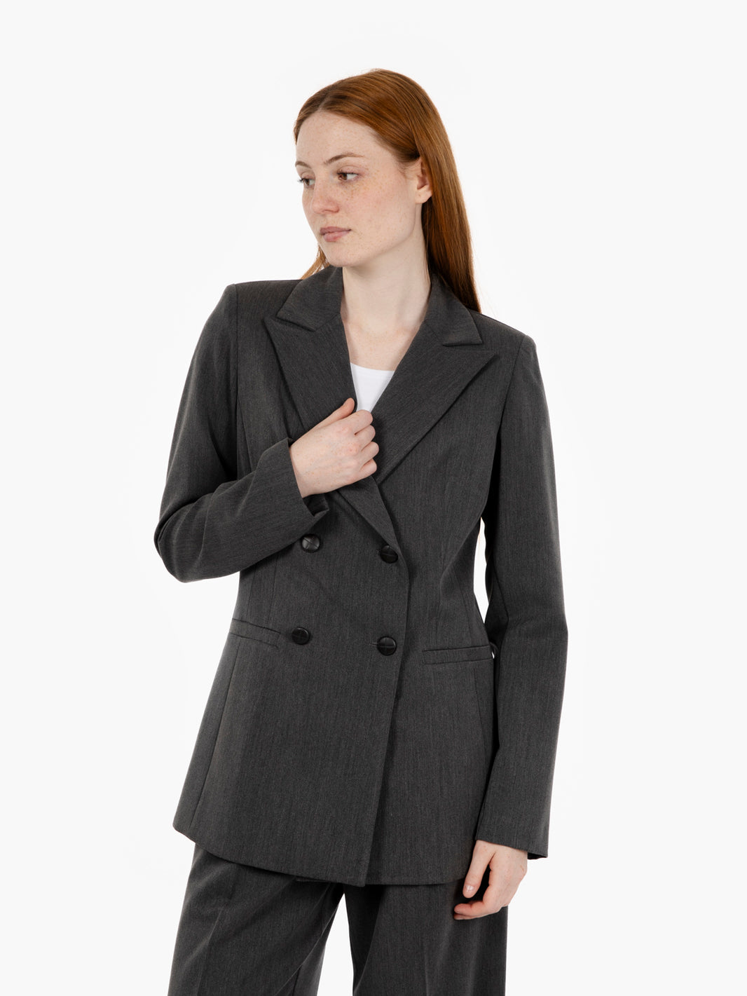 Blazer doppiopetto sfoderato antracite