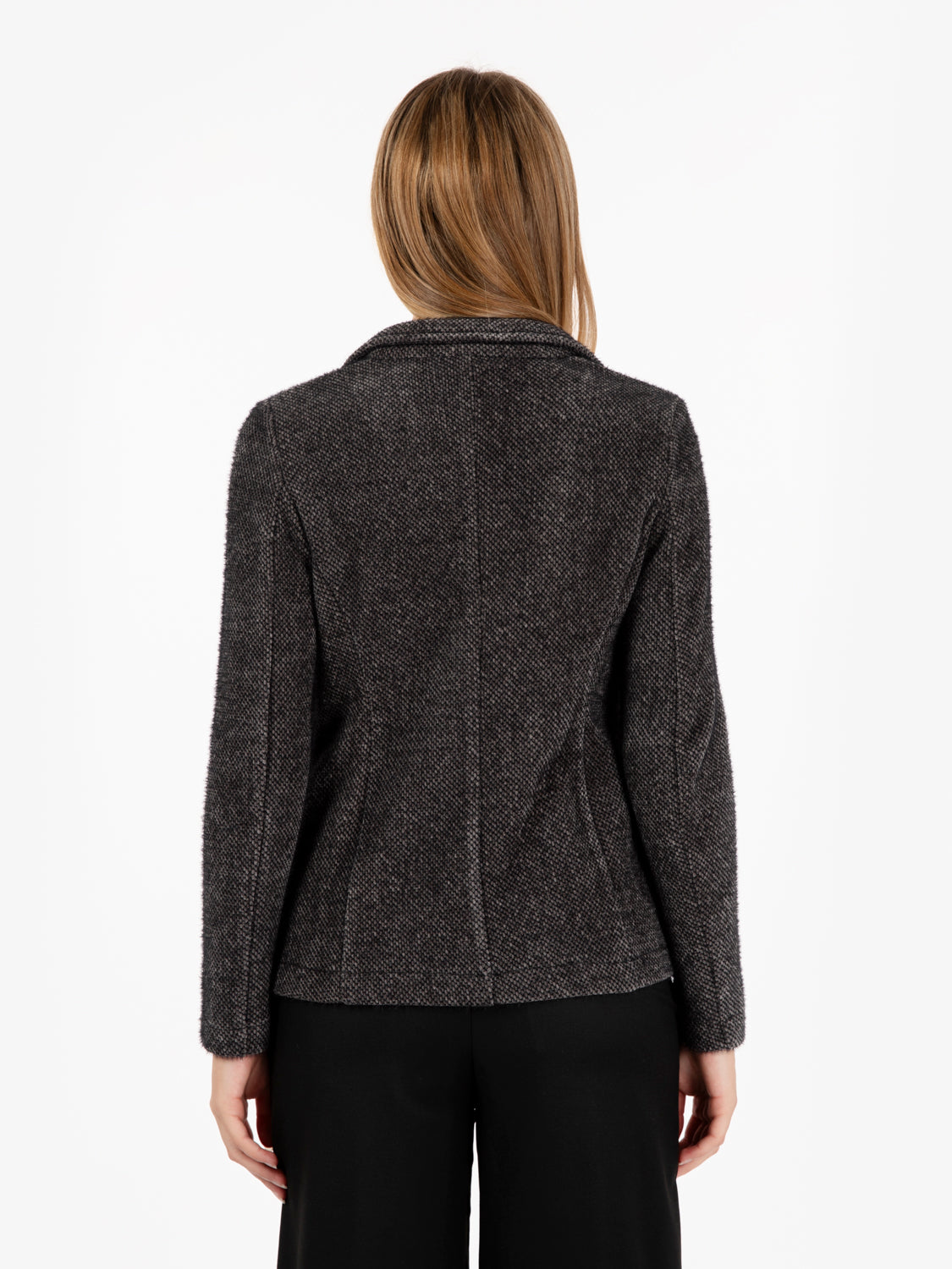 Blazer effetto peloso grigio