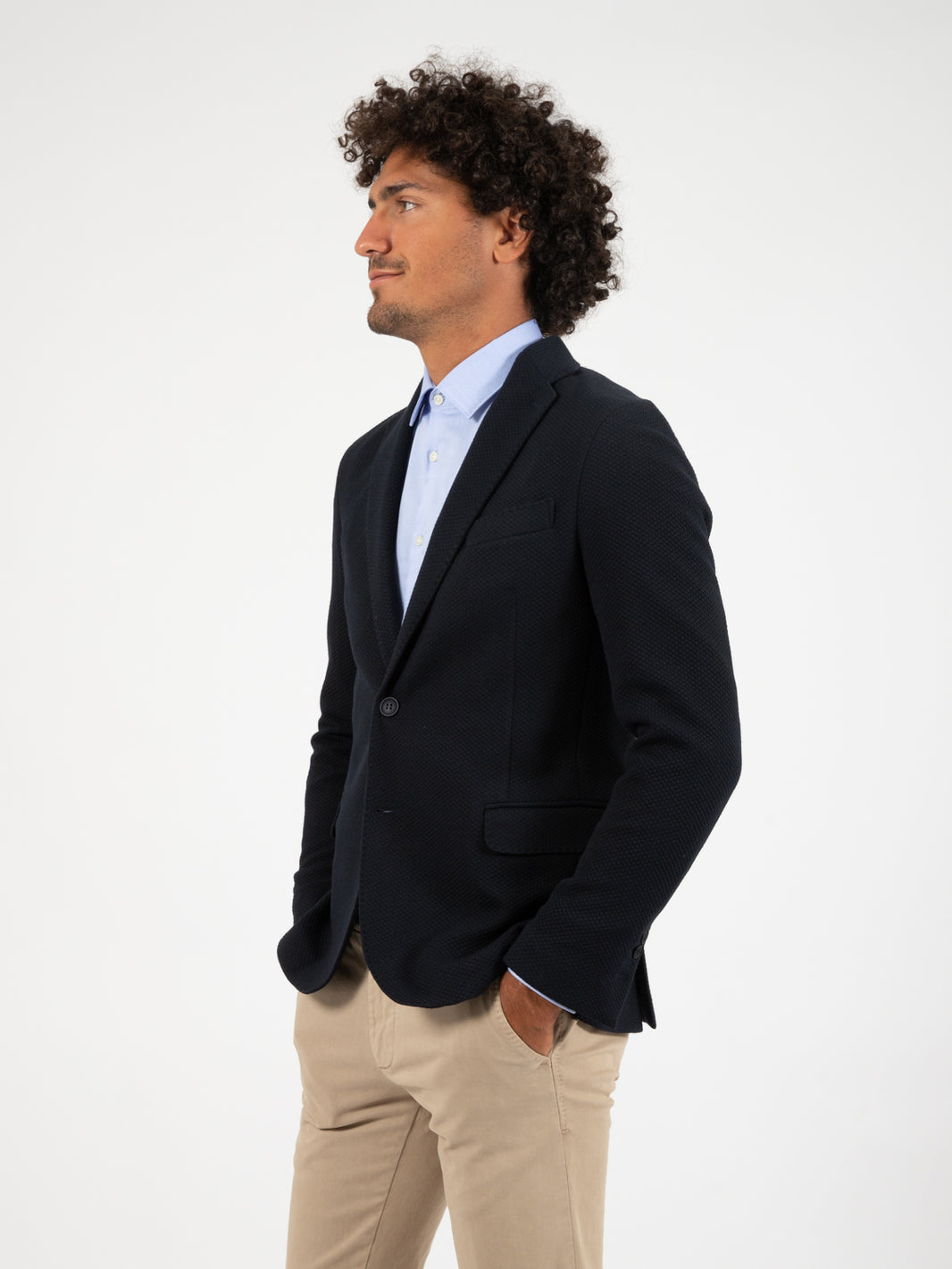 Blazer Impact nido d'ape blu