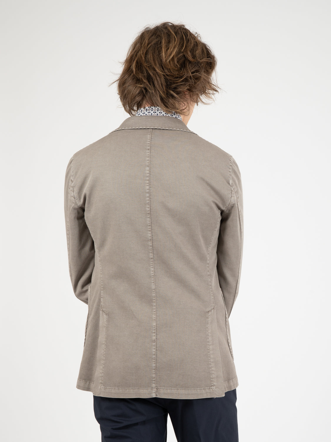Blazer in cotone lavato fango