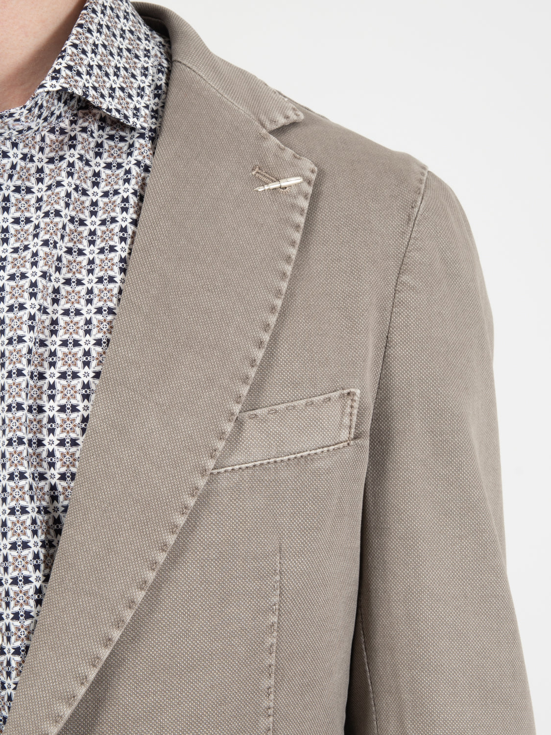 Blazer in cotone lavato fango