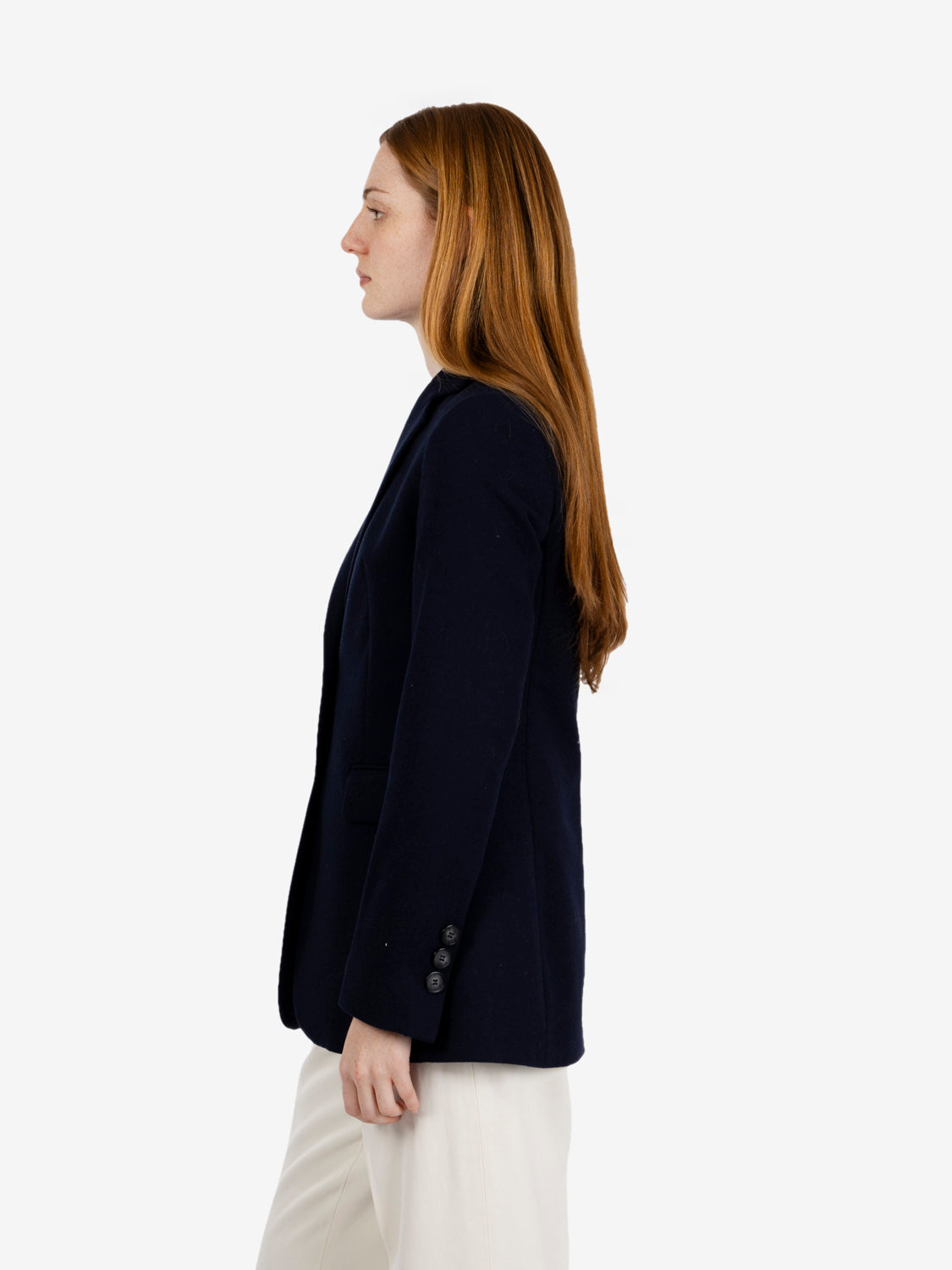 Single-breasted blue wool blazer