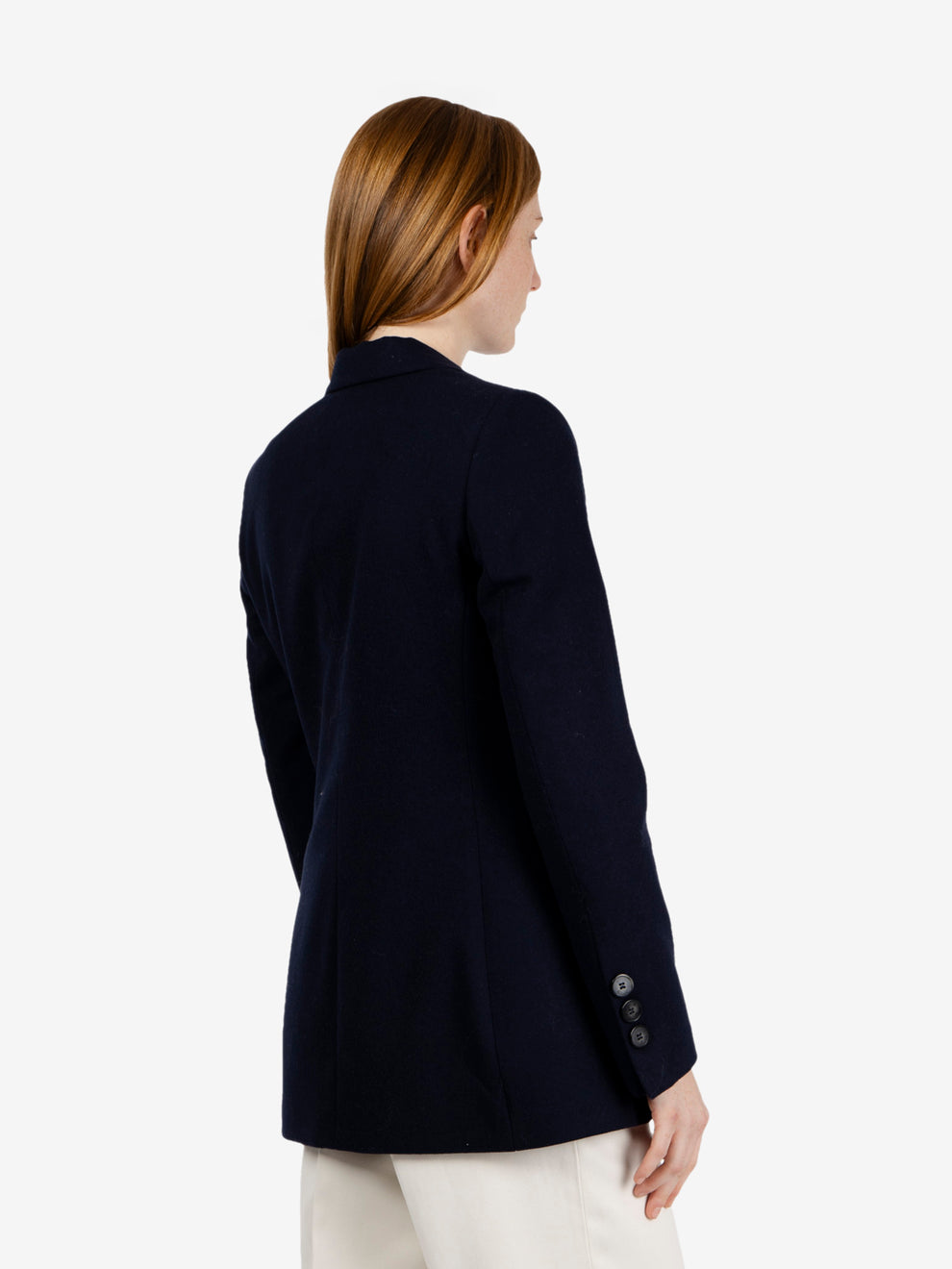 Single-breasted blue wool blazer