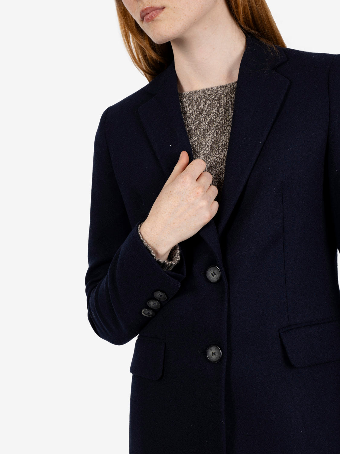 Single-breasted blue wool blazer