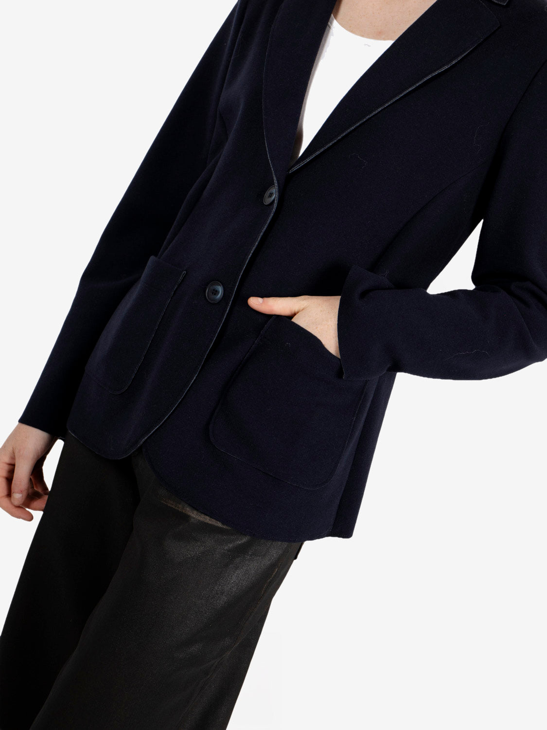 Blazer in tela lana blu