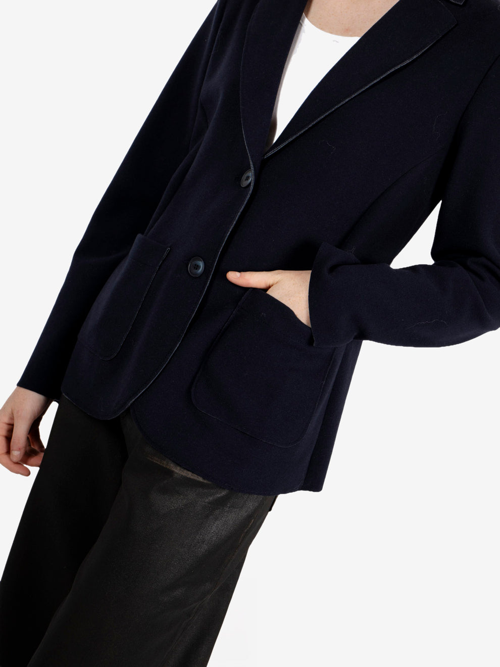 Blazer in tela lana blu