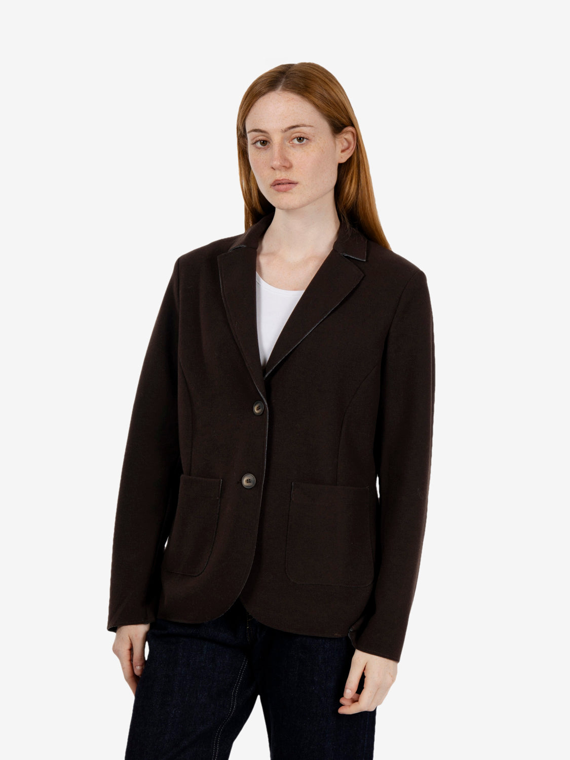 Blazer in tela lana chocolate