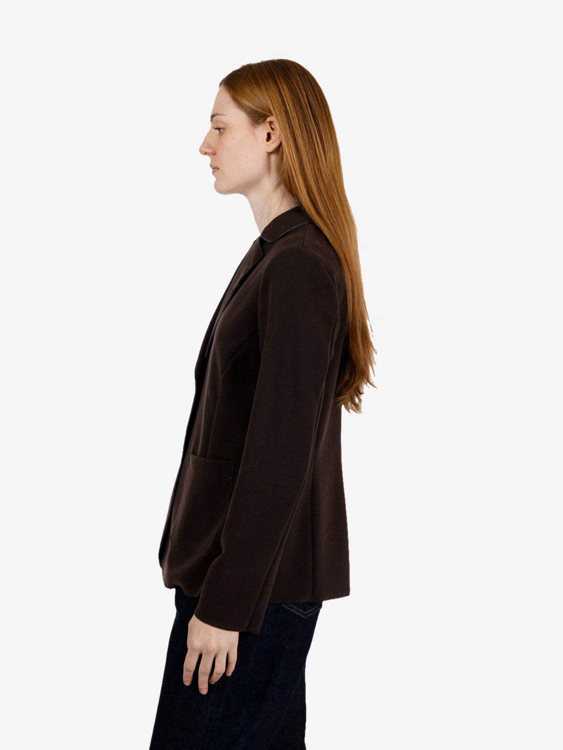 Blazer in tela lana chocolate