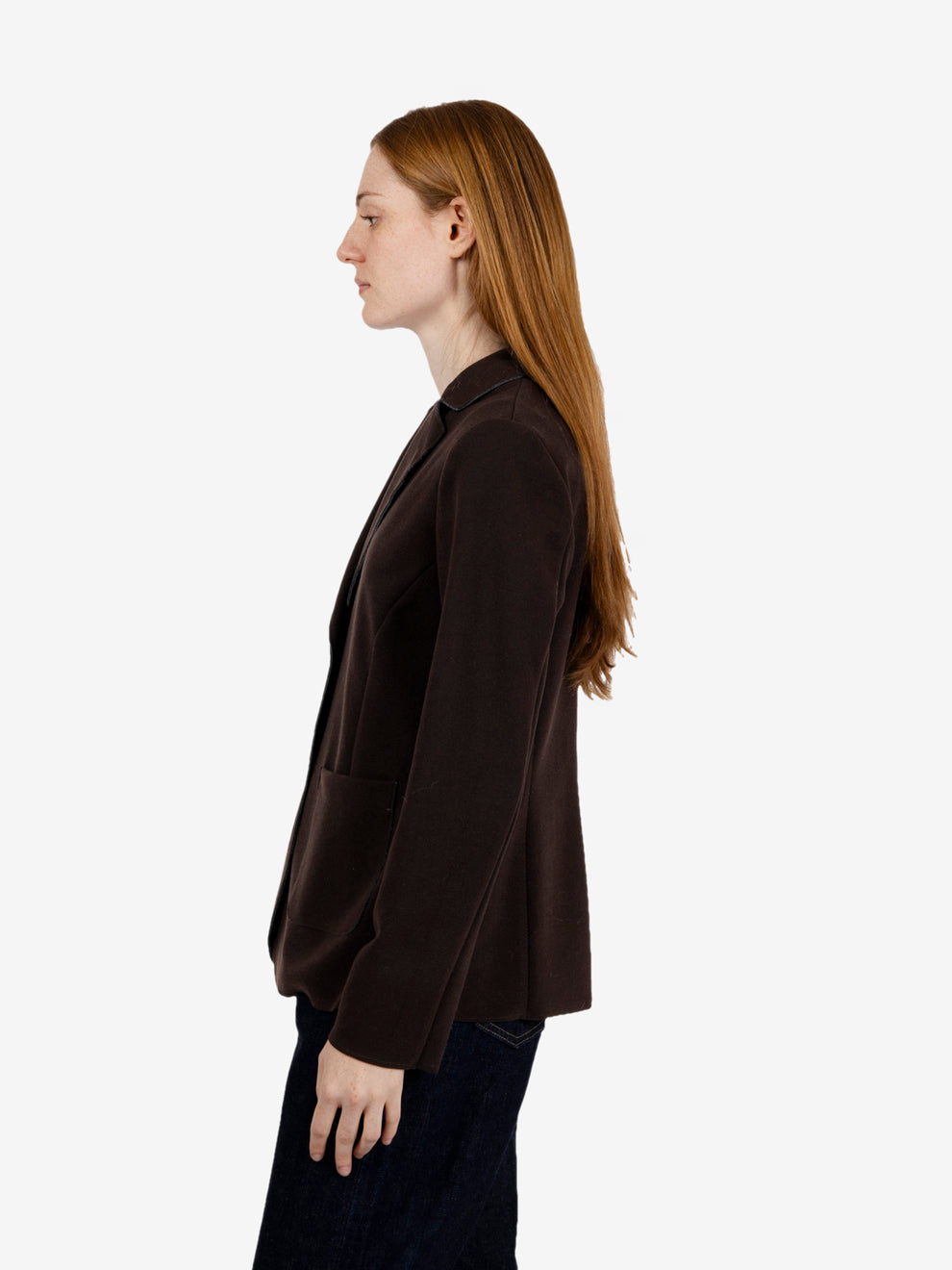 Blazer in tela lana chocolate