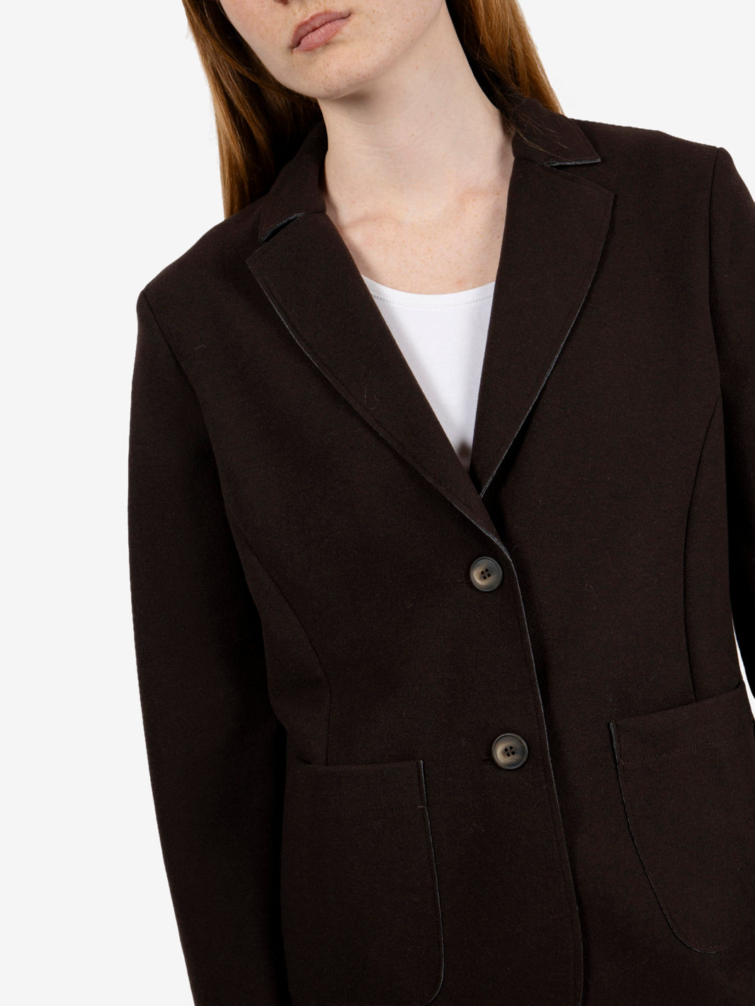 Blazer in tela lana chocolate