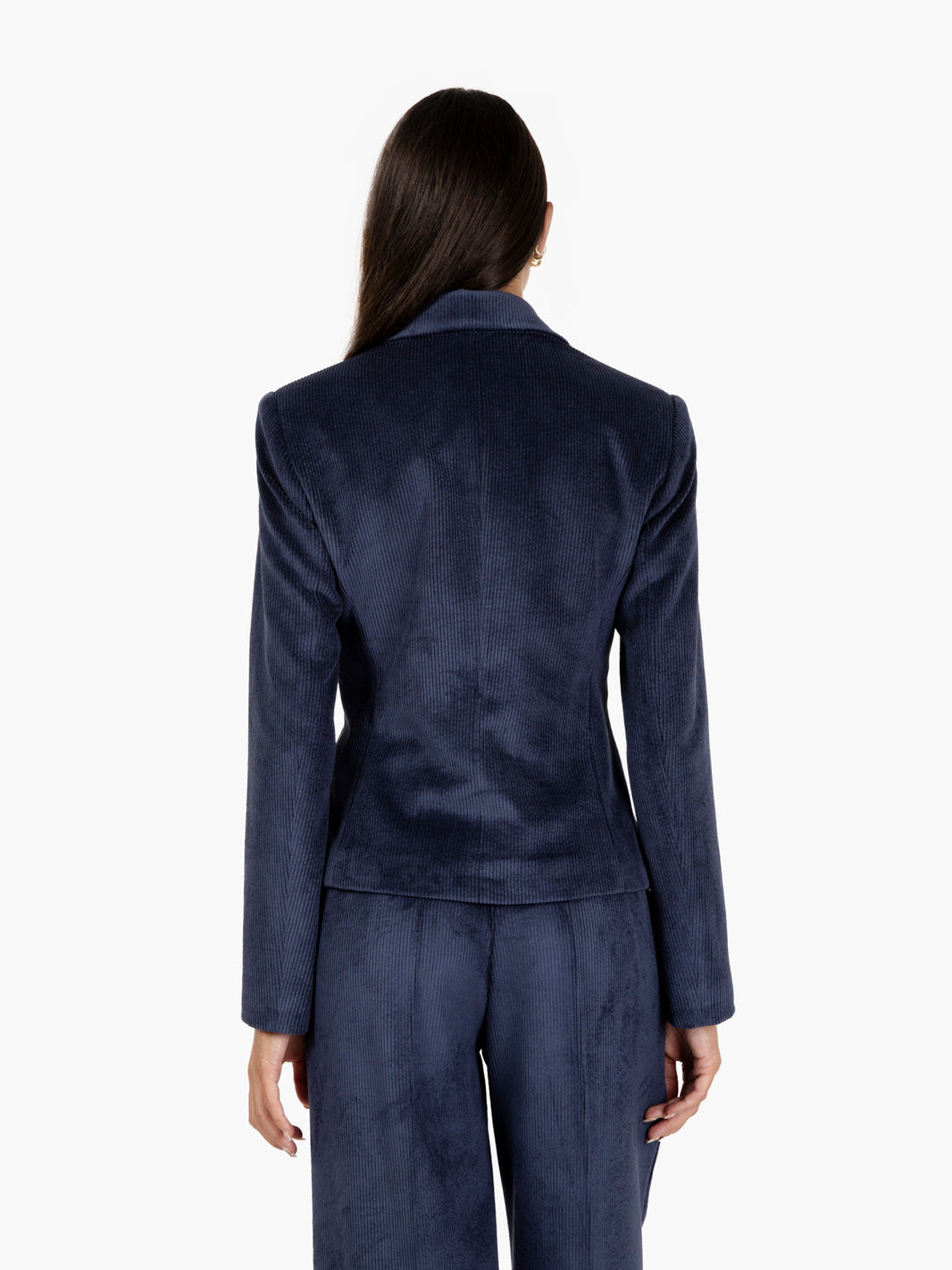 Blazer in velluto a coste blu